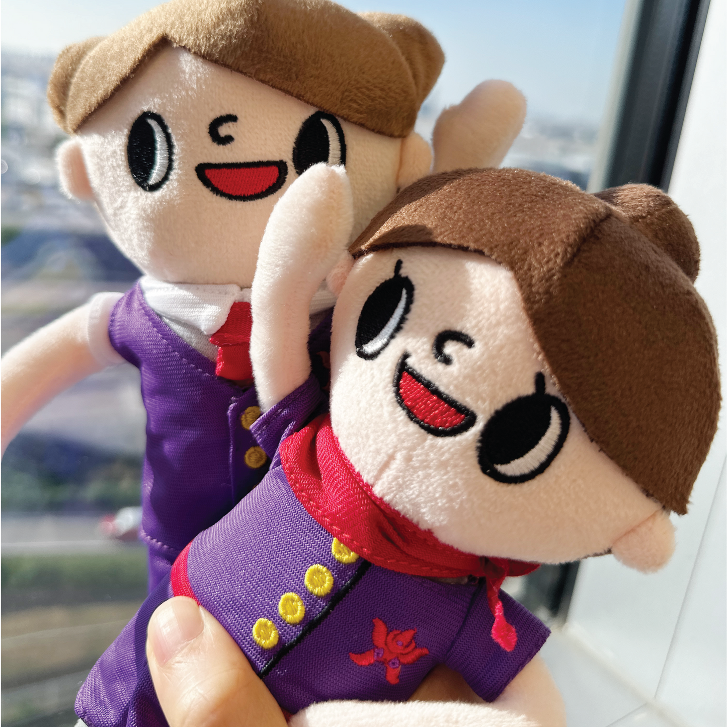 Hong Kong Airlines Cabin Crew Plush - Male and Female - close up